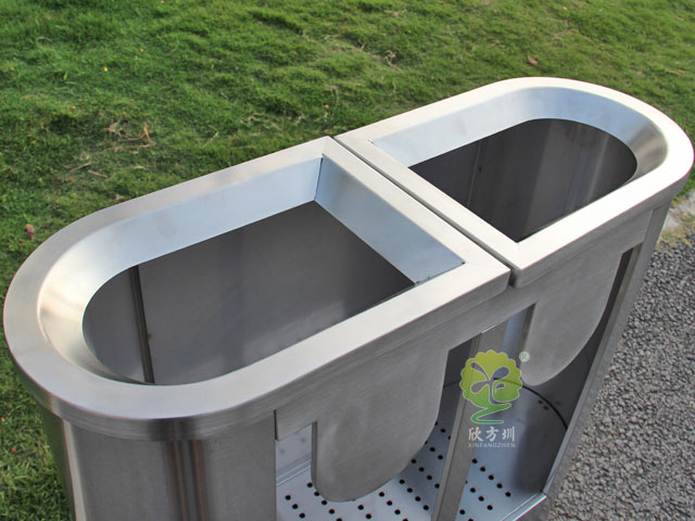 地鐵透明防爆分類垃圾箱-機(jī)場(chǎng)地鐵室內(nèi)不銹鋼垃圾箱